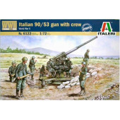 Italian 90/53 gun with crew.