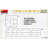 7.5 cm Pzgr. & Gr. Patr. Kw.K. 40 shells with ammo boxes.