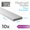 10 uPVC Plasticard thin  0.5x4mm.