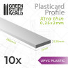 10 uPVC Plasticard extra thin  0.25x2mm.