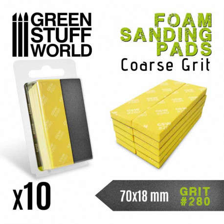 Foam sanding pads. 280 grit (x10).