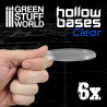 Hollow plastic bases transparent oval, 75x42 mm (x6).