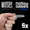 Hollow plastic bases transparent oval, 60x35 mm (x6).