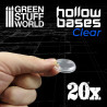 Hollow plastic bases transparent round, 25 mm (x20).