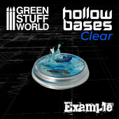 Hollow plastic bases transparent round, 25 mm (x20).