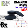 Plastic bases - oval, 60x35 mm (x6).