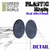 Plastic bases - oval, 60x35 mm (x6).