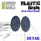 Plastic bases - oval, 60x35 mm (x6).