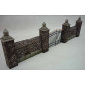 Park wall with fence.