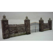 Park wall with fence.