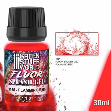 Gel salpicaduras- rojo flúor (30 ml).