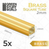 Square brass tubes 2 mm (x5).