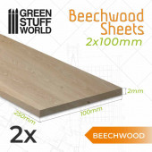 Beechwood sheet 2x100x250 mm (x2).