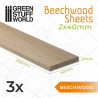 Beechwood sheet 2x40x250 mm (x3).