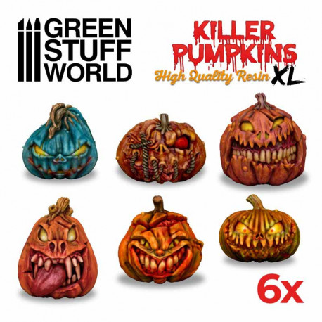 Large Killer Pumpkins Resin Set.