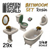 Resin set toilet and wc.