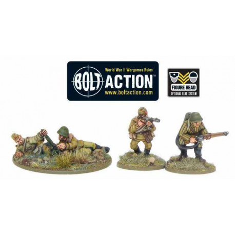 Equipos soviéticos de morteros ligeros de 50 mm y lanzallamas. Bolt Action.