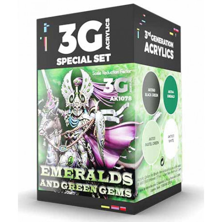 Wargame color set: Esmerald sand green gems.