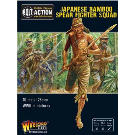 Escuadrón japonés de luchadores con lanzas de bambú. Bolt Action.