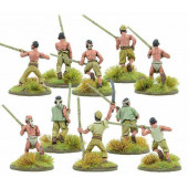 Escuadrón japonés de luchadores con lanzas de bambú. Bolt Action.