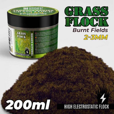 Electrostatic Grass 2-3mm . Burnt fields. 200ml.