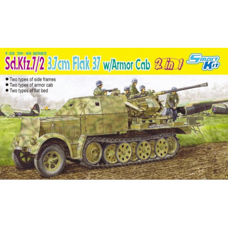 Sd.Kfz.7/2 Flak 37 de 3,7 cm con cabina blindada (2 en 1).