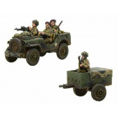 Jeep y remolque aerotransportados británicos. Bolt Action.