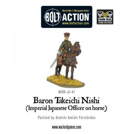 Baron Nishi, oficial imperial japonés a caballo. Bolt Action.