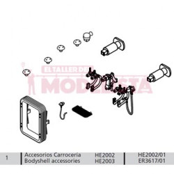 Accesorios de carrocería para Ferrobús 591 RENFE.