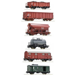 Set de 6 piezas: “Tren de mercancíasl”.