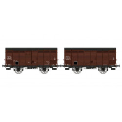 Set of 2 closed wagons ex-PLM 10T, SNCF.