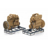 Industrial diesel engine transport pallet (x2).