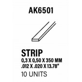 Styrene strip 0,30 X 0,50 mm.