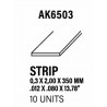 Styrene strip 0,30 X 2 mm.