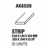 Styrene strip 0,5 X 1 mm.