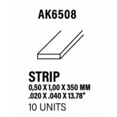 Styrene strip 0,5 X 1 mm.