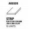 Styrene strip 0,5 X 2 mm.