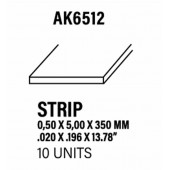 Styrene strip 0,5 X 5 mm.