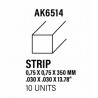 Styrene strip 0,75 X 0,75 mm.