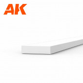 Styrene strip 0,75 X 3 mm.