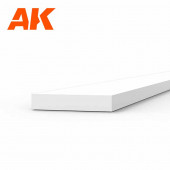 Styrene strip 0,75 X 4 mm.