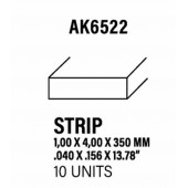 Styrene strip 1 X 4 mm.