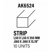 Styrene strip 1,5 X 1,5 mm.