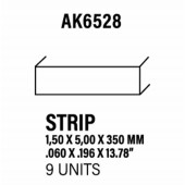 Styrene strip 1,5 X 5 mm.