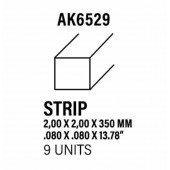 Styrene strip 2 X 2 mm.