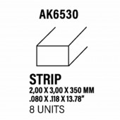 Styrene strip 2 X 3 mm.