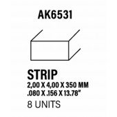 Styrene strip 2 X 4 mm.