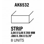 Styrene strip 2 X 5 mm.