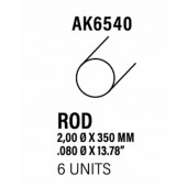 Styrene rod 2 diameter x 350 mm.