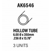 Styrene tube 6 diameter x 350 mm.